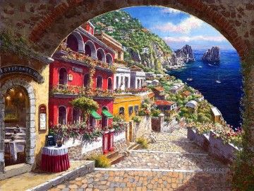 Archway to Capri 1 Aegean Mediterranean Oil Paintings